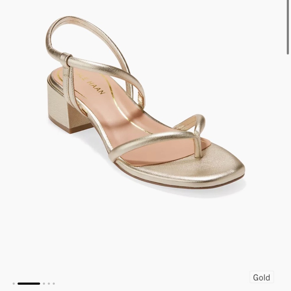 Brand New Cole Haan Calli Thong Sandal Gold sz 6